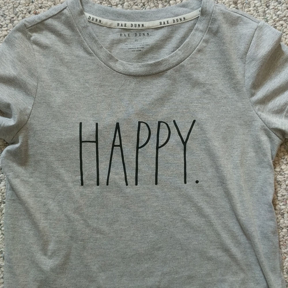 NWT Rae Dunn "Happy." Woman's XS T-shirt 😁
